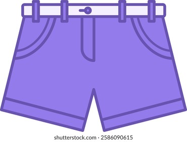 Colored Shorts Icon. Vector Drawing. Short Leg Wear. Fashion Concept