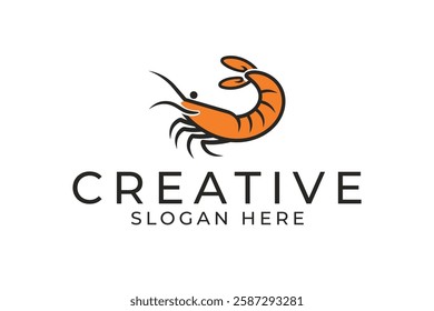 colored shrimp logo design vector