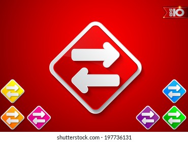 Colored signs with arrows