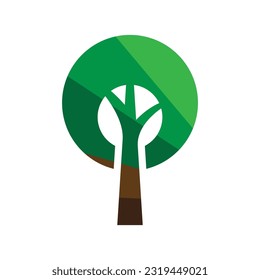colored silhouette of a big tree logo vector
