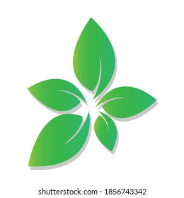Colored silhouette of the flower icon vector logo