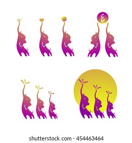 colored silhouette of a proud elephant
