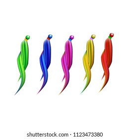 Colored silk cloth Vector illustration