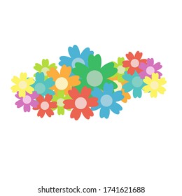 Colored simple flower bouquet in flat style. Vector illustration.