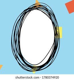 Farbiger einfacher Rahmen. Rahmen mit geometrischer Figurendekoration. Karte für Hochzeit, Geburtstag, Urlaub. Vektorhintergrundgrafik.