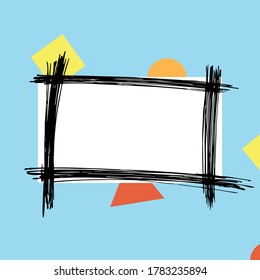 Colored simple Frame. Frame with geometrical figure decoration. Card for wedding, birthday, holiday. Vector backdrop illustration.