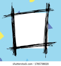 Colored simple Frame. Frame with geometrical figure decoration. Card for wedding, birthday, holiday. Vector backdrop illustration.