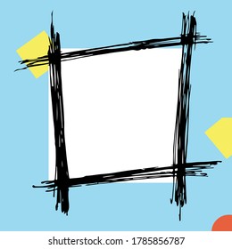 Colored simple Frame. Frame with geometrical figure decoration. Card for wedding, birthday, holiday. Vector backdrop illustration.