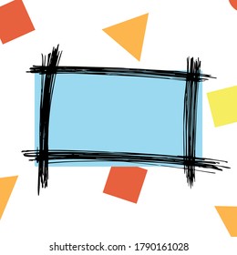 Colored simple Frame. Frame with geometrical figure decoration. Card for wedding, birthday, holiday. Vector backdrop illustration.