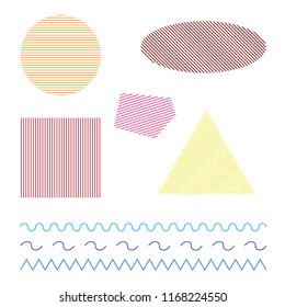 Colored simple geometric shapes on White Background. Vector Illustration. EPS10