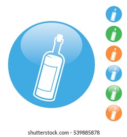 colored simple round flat vector bottle icon