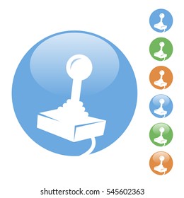 colored simple round flat vector joystick icon