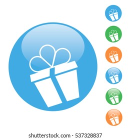 colored simple round vector illustration gift box icon