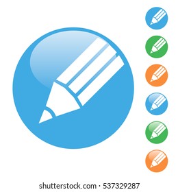 colored simple round vector illustration of a pencil icon