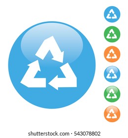 colored simple round vector illustration recycling icon