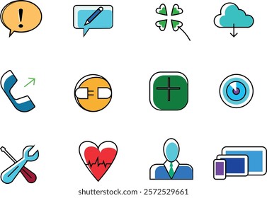 Colored simple staff icon pack