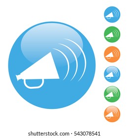 colored simple vector round illustration speaker icon