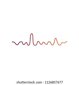 Colored sinusoid vector icon. Gradient sinusoid icon