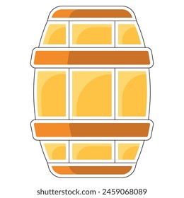 Colored sketch of a beer barrel Vector illustration