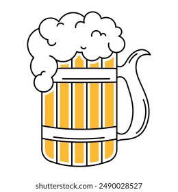 Boceto de color de una Ilustración vectorial de barril de cerveza