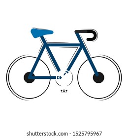 Colored sketch of a bicycle - Vector illustration