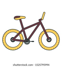 Colored sketch of a bicycle - Vector illustration
