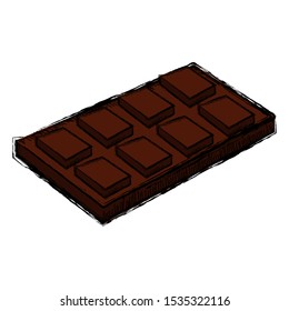 Colored sketch of a chocolate bar - Vector illustration