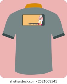 colored sketch. Combination with dark green clothes and pink background, suitable for clothes, screen printing, etc. - graphic vector illustration