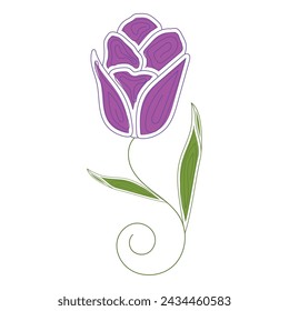 Colored sketch of a flower icon Vector illustration
