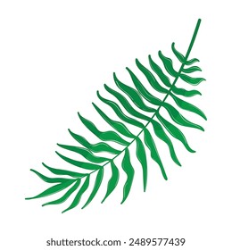 Colored sketch of a leaf Vector illustration