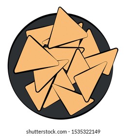 Colored sketch of a nachos - Vector illustration