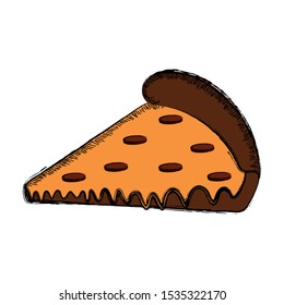 Colored sketch of a pizza - Vector illustration