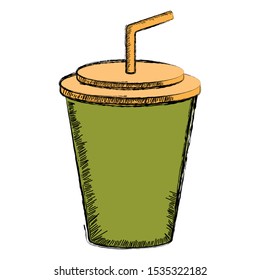 Colored sketch of a soda - Vector illustration