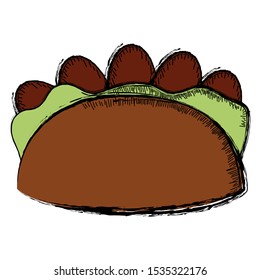 Colored sketch of a taco - Vector illustration