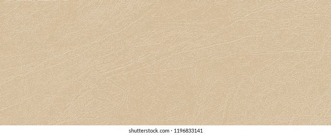 Colored skin texture, natural or faux leather background. Beige tint of almond bone in vector backdrop. Elegant and comfortable shade of Almond Buff. Leatherette, closeup. Modern, fashionable color.