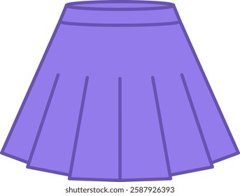 Colored Skirt Icon. Vector Illustration. Female Clothing Covering Lower Body. Fashion Concept