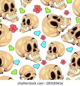 Colored Skull Seamless Pattern