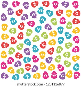 colored skulls decoration background