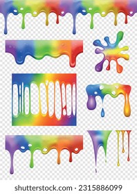 Bella de color. Escamas de lima multicolor líquido realista plantillas vectoriales decentes establecidas aisladas