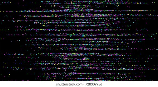 Colored small confetti on a black background. Luxury festive New Year background. Multicolored shiny abstract texture. Element of design. Vector illustration, EPS 10.