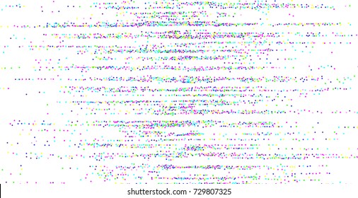 Colored small confetti on a white background. Luxury festive New Year background. Multicolored shiny abstract texture. Element of design. Vector illustration, EPS 10.