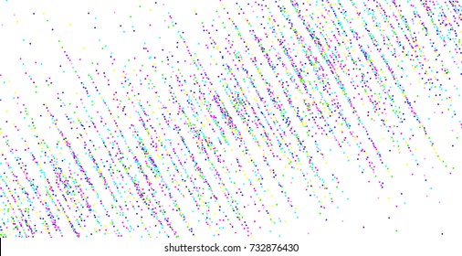 Colored small confetti on a white background. Luxury festive New Year background. Multicolored shiny abstract texture. Element of design. Vector illustration, EPS 10.