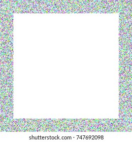 Colored small confetti on a white background. Luxury festive New Year background. Multicolored shiny abstract texture. Element of design. Vector illustration, EPS 10.