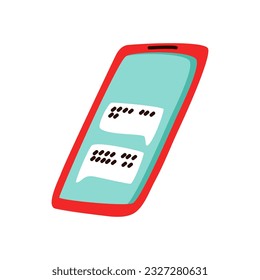 Colored smartphone hand drawn. Flat style. Vector illustration