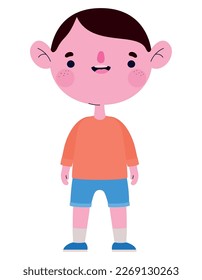 colored smiling boy over white