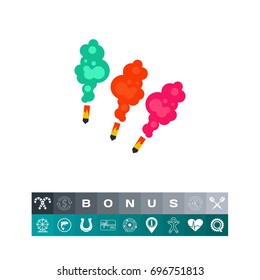 Colored smoke bombs icon