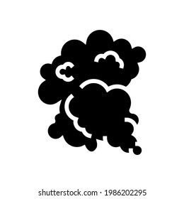 vector de icono de glifo de humo de color. signo de humo de color. símbolo de contorno aislado ilustración negra