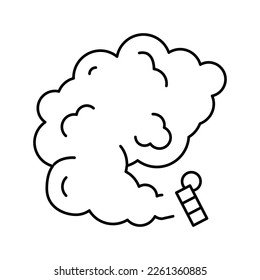 vector de icono de la línea de humo de color. signo de humo de color. símbolo de contorno aislado ilustración negra