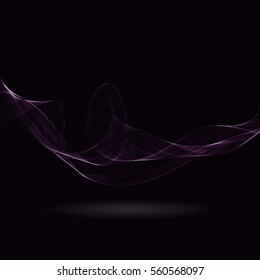 Colored smoke on black background.Flowing transparent waves of smoke on a black background.Abstract background