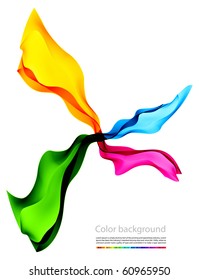 Colored smoke on white background